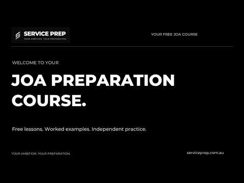 Service Prep JOA course introduction video